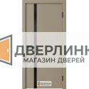 Дверь эмаль ДРИМ 2 цвет мокко с черным молдингом